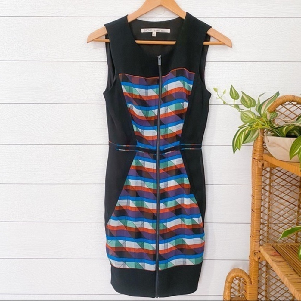 Rachel Rachel Roy Geometric Black Zip Dress Tank